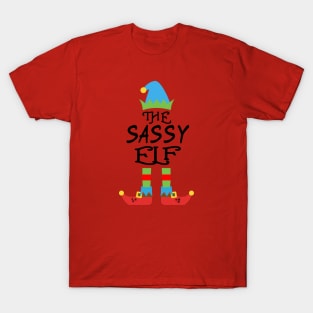 THE SASSY Elf Matching Family Group Christmas Party SANTA T-Shirt